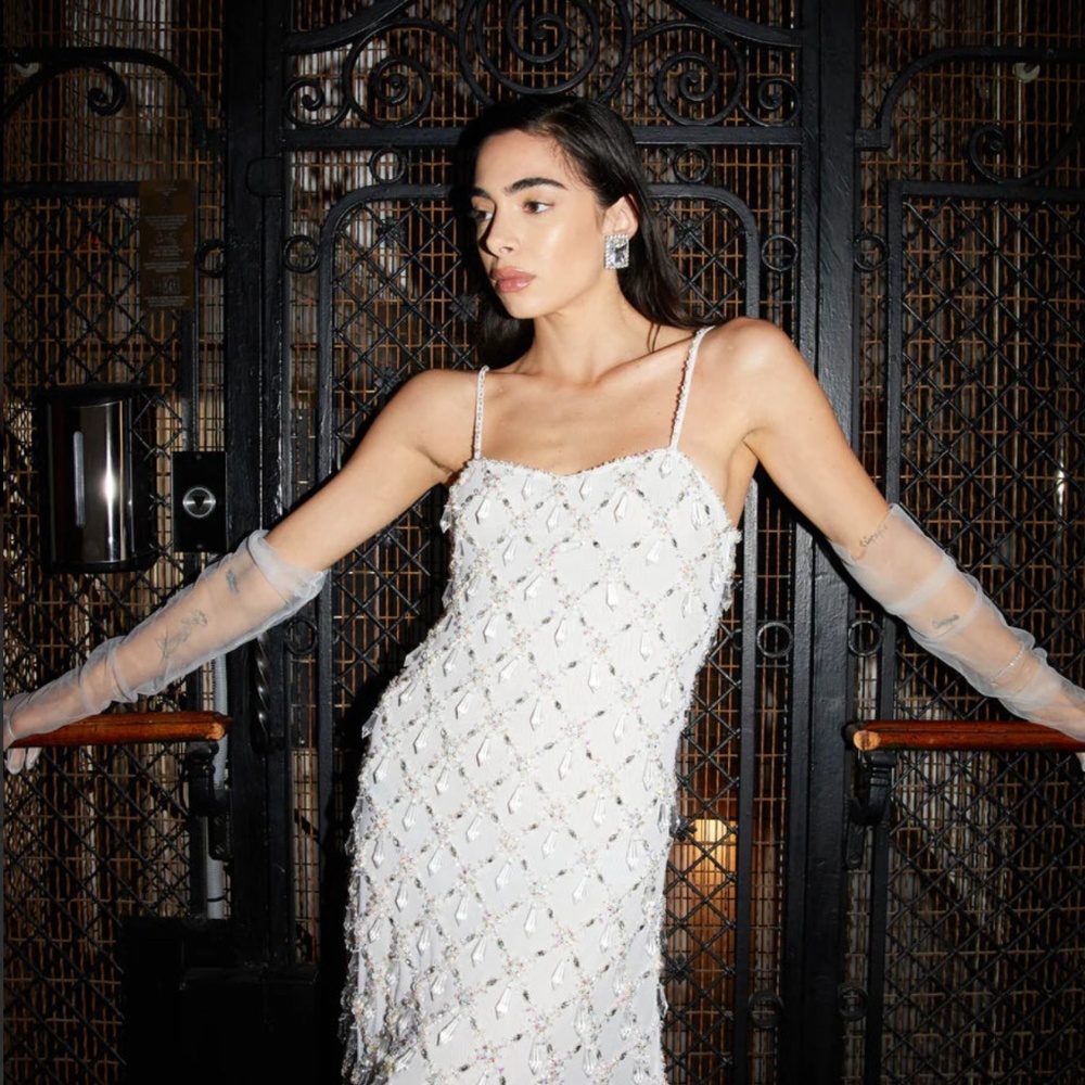 Oceanus 'Arabella' Hand-Beaded Dress in White (NWT) - Picture 7 of 10